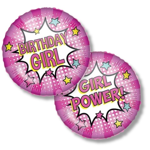 BALON FOLIOWY BIRTHDAY GIRL 46cm BALON GIRL POWER