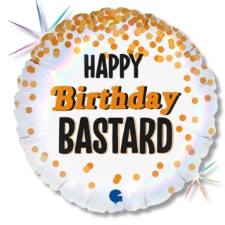 BALON URODZINOWY HAPPY BIRTHDAY BASTARD 46cm BALON Z HUMOREM
