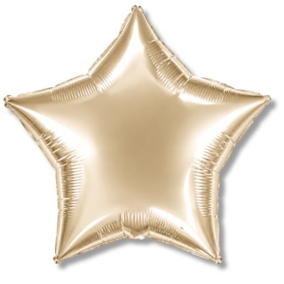 BALON FOLIOWY GWIAZDKA BIAŁE ZŁOTO 46cm BALON WHITE GOLD STAR