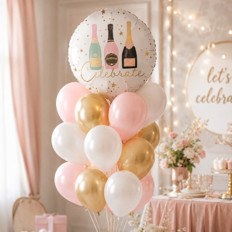 BALON FOLIOWY CELEBRATE SZAMPAN 46cm BALON NA PARAPETÓWKĘ WIECZÓR PANIEŃSKI