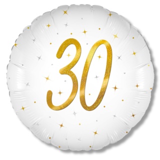 BALON FOLIOWY Z LICZBĄ 30 SPARKLE 45cm BALON NA 30 URODZINY