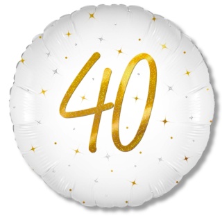 BALON FOLIOWY Z LICZBĄ 40 SPARKLE 45cm BALON NA 40 URODZINY