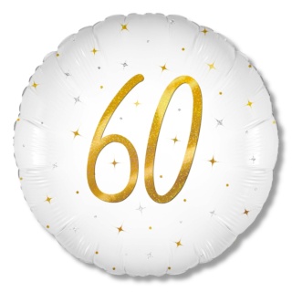 BALON FOLIOWY Z LICZBĄ 60 SPARKLE 45cm BALON NA 60 URODZINY