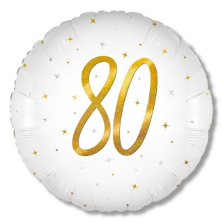 BALON FOLIOWY Z LICZBĄ 80 SPARKLE 45cm BALON NA 80 URODZINY