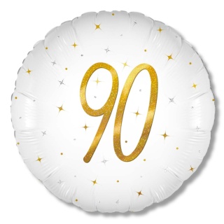 BALON FOLIOWY Z LICZBĄ 90 SPARKLE 45cm BALON NA 90 URODZINY