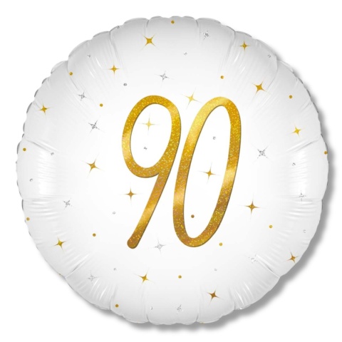 BALON FOLIOWY Z LICZBĄ 90 SPARKLE 45cm BALON NA 90 URODZINY