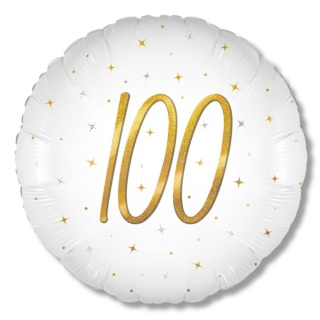 BALON FOLIOWY Z LICZBĄ 100 SPARKLE 45cm BALON NA 100 URODZINY