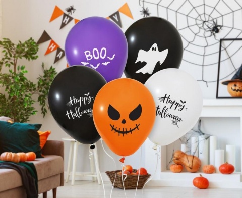 BALONY LATEKSOWE HAPPY HALLOWEEN 5szt. BALONY NA HALLOWEEN