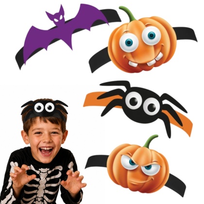 PAPIEROWE OPASKI NA HALLOWEEN 4szt. OPASKI NA GŁOWĘ
