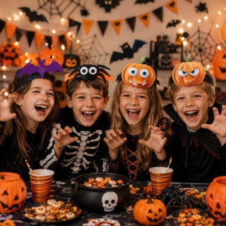 PAPIEROWE OPASKI NA HALLOWEEN 4szt. OPASKI NA GŁOWĘ