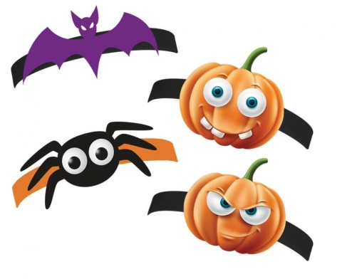 PAPIEROWE OPASKI NA HALLOWEEN 4szt. OPASKI NA GŁOWĘ