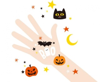 ZMYWALNE TATUAŻE NA HALLOWEEN 5ark. TATUAŻE DUCHY DYNIE