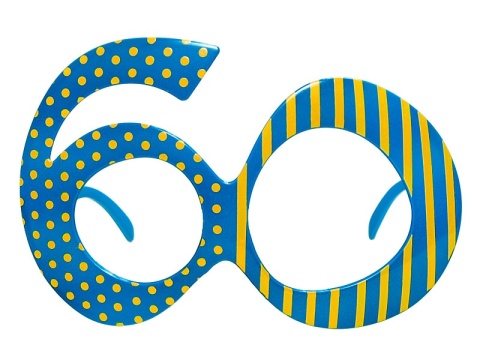 OKULARY NA 60 URODZINY 1szt. GADŻET URODZINOWY OKULARY