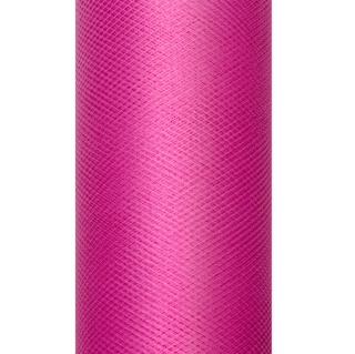 TIUL W ROLCE RÓŻOWY FUKSJA 9m szer. 15cm