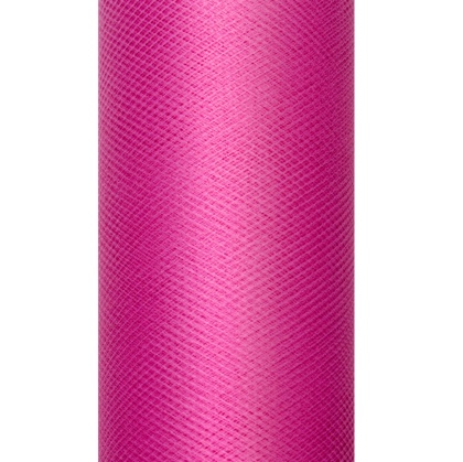 TIUL W ROLCE RÓŻOWY FUKSJA 9m szer. 15cm