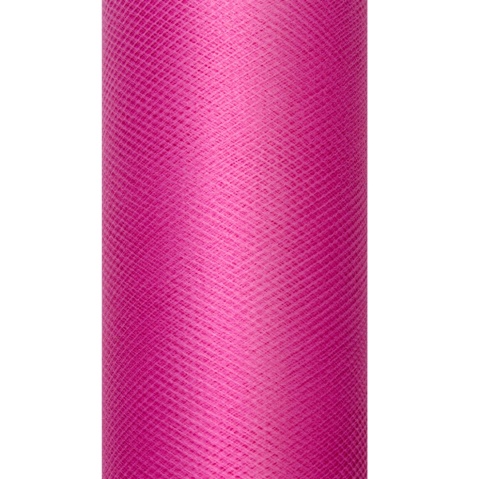 TIUL W ROLCE RÓŻOWY FUKSJA 9m szer. 15cm