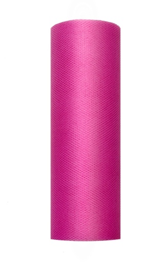 TIUL W ROLCE RÓŻOWY FUKSJA 9m szer. 15cm