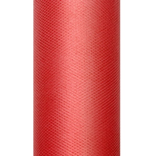 TIUL W ROLCE CZERWONY 9m szer. 15cm