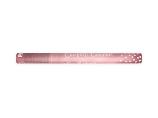 TUBA Z KONFETTI SERCA ROSE GOLD 60cm RÓŻOWE ZŁOTO KONFETTI PNEUMATYCZNE