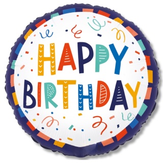 BALON URODZINOWY FESTIWAL 46cm BALON HAPPY BIRTHDAY