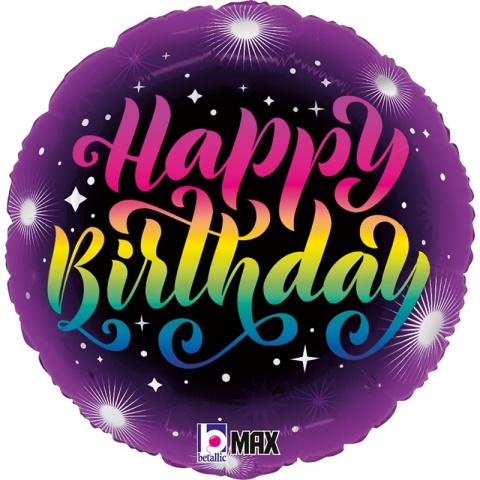 BALON URODZINOWY NEON 46cm BALON HAPPY BIRTHDAY