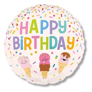 BALON URODZINOWY ICE CREAM 46cm BALON HAPPY BIRTHDAY