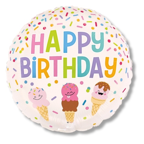 BALON URODZINOWY ICE CREAM 46cm BALON HAPPY BIRTHDAY
