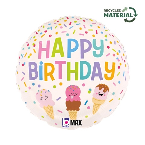 BALON URODZINOWY ICE CREAM 46cm BALON HAPPY BIRTHDAY