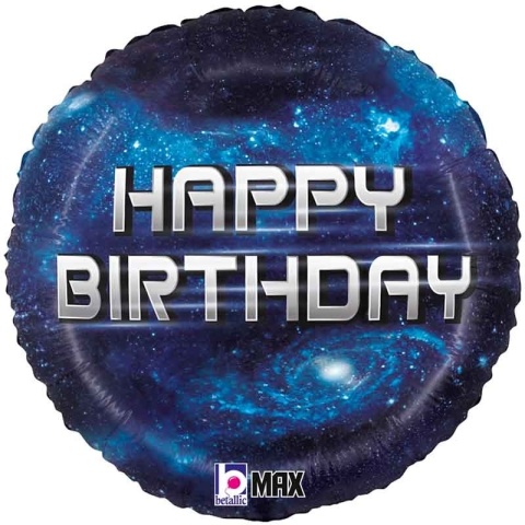 BALON URODZINOWY GALAXY 46cm BALON HAPPY BIRTHDAY