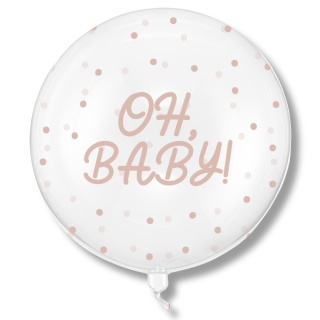 PRZEZROCZYSTY BALON BOBO OH BABY 60cm BALON NA BABY SHOWER