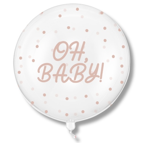 PRZEZROCZYSTY BALON BOBO OH BABY 60cm BALON NA BABY SHOWER