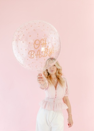 PRZEZROCZYSTY BALON BOBO OH BABY 60cm BALON NA BABY SHOWER