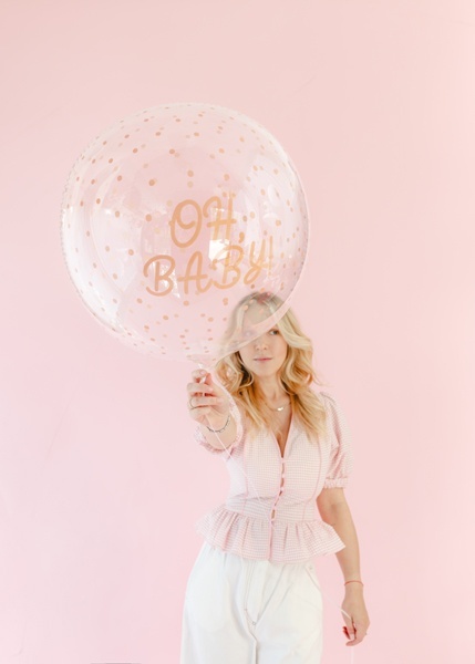 PRZEZROCZYSTY BALON BOBO OH BABY 60cm BALON NA BABY SHOWER
