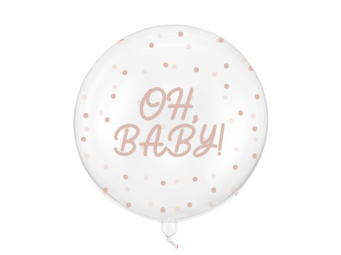 PRZEZROCZYSTY BALON BOBO OH BABY 60cm BALON NA BABY SHOWER
