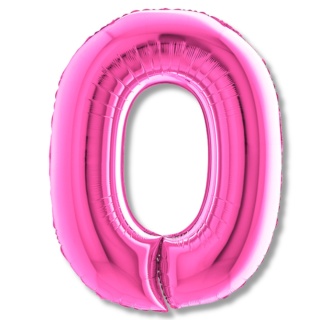 BALON FOLIOWY CYFRA 0 RÓŻOWA FUKSJA 102cm BALON CYFRA URODZINY ROCZNICA