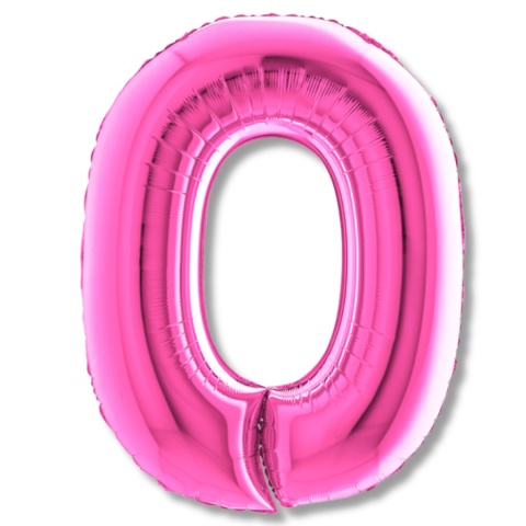 BALON FOLIOWY CYFRA 0 RÓŻOWA FUKSJA 102cm BALON CYFRA URODZINY ROCZNICA
