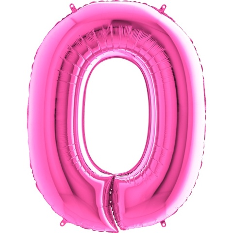 BALON FOLIOWY CYFRA 0 RÓŻOWA FUKSJA 102cm BALON CYFRA URODZINY ROCZNICA