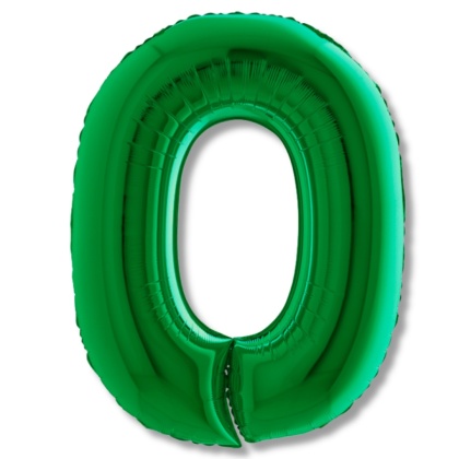 BALON FOLIOWY CYFRA 0 ZIELONA METALIK 102cm BALON CYFRA URODZINY ROCZNICA