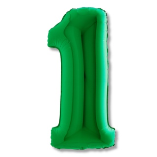 BALON FOLIOWY CYFRA 1 ZIELONA METALIK 102cm BALON CYFRA URODZINY ROCZNICA
