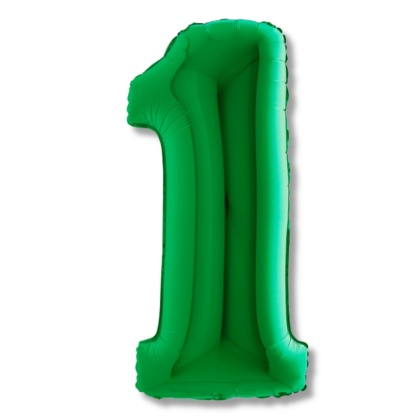 BALON FOLIOWY CYFRA 1 ZIELONA METALIK 102cm BALON CYFRA URODZINY ROCZNICA