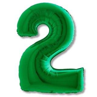 BALON FOLIOWY CYFRA 2 ZIELONA METALIK 102cm BALON CYFRA URODZINY ROCZNICA