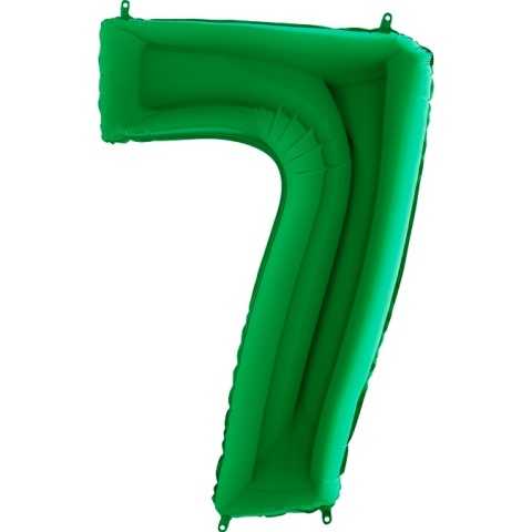 BALON FOLIOWY CYFRA 7 ZIELONA METALIK 102cm BALON CYFRA URODZINY ROCZNICA