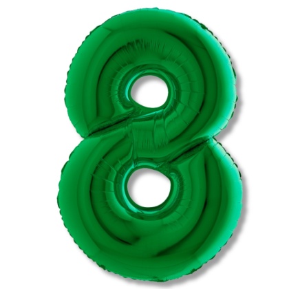 BALON FOLIOWY CYFRA 8 ZIELONA METALIK 102cm BALON CYFRA URODZINY ROCZNICA