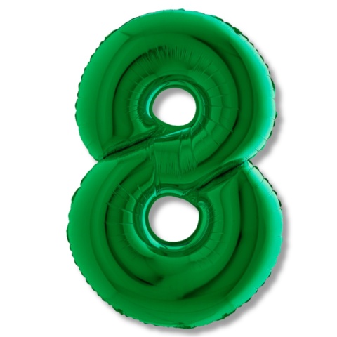 BALON FOLIOWY CYFRA 8 ZIELONA METALIK 102cm BALON CYFRA URODZINY ROCZNICA