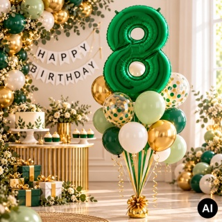 BALON FOLIOWY CYFRA 8 ZIELONA METALIK 102cm BALON CYFRA URODZINY ROCZNICA
