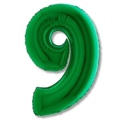 BALON FOLIOWY CYFRA 9 ZIELONA METALIK 102cm BALON CYFRA URODZINY ROCZNICA