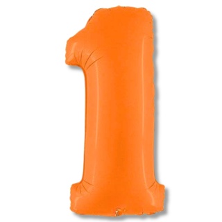 BALON FOLIOWY CYFRA 1 POMARAŃCZOWA MAT 102cm BALON CYFRA URODZINY ROCZNICA