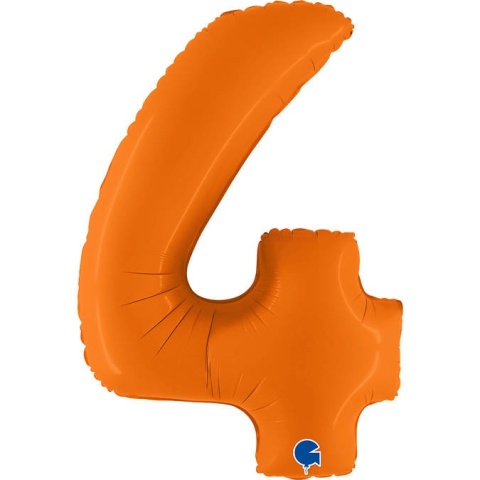 BALON FOLIOWY CYFRA 4 POMARAŃCZOWA MAT 102cm BALON CYFRA URODZINY ROCZNICA