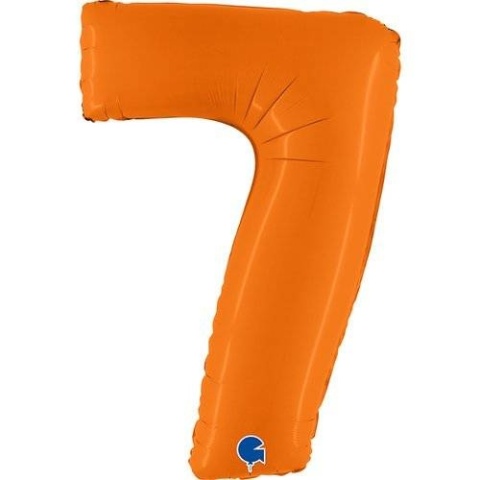 BALON FOLIOWY CYFRA 7 POMARAŃCZOWA MAT 102cm BALON CYFRA URODZINY ROCZNICA