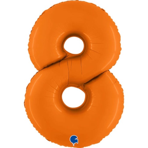 BALON FOLIOWY CYFRA 8 POMARAŃCZOWA MAT 102cm BALON CYFRA URODZINY ROCZNICA
